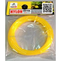 สายเอ็น สายเอ็นตัดหญ้าแบบเหลี่ยม เอ็นตัดหญ้า สีเหลือง ขนาด 2 มม. ยาว10เมตร