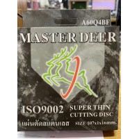 ใบตัด ใบตัดเหล็ก ใบตัดสแตนเลส 4" MASTER DEER แผ่นตัดสแตนเลส ตรากวาง  ใย 2 ชั้น หนา 1 มม. fast cut *** ยกกล่อง 10 ใบ ***