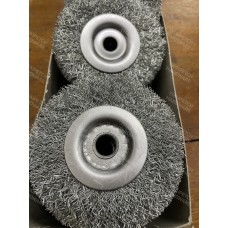 แปรงลวดกลมเหล็ก 4" แปรงลวดขัดสนิม  แปรงลวด 4*1/2*1/2 ใช้งานกับเครื่องมอเตอร์หินไฟหรือเครื่องเจียร์ *** ราคาพิเศษยกโหล 504 บาท***